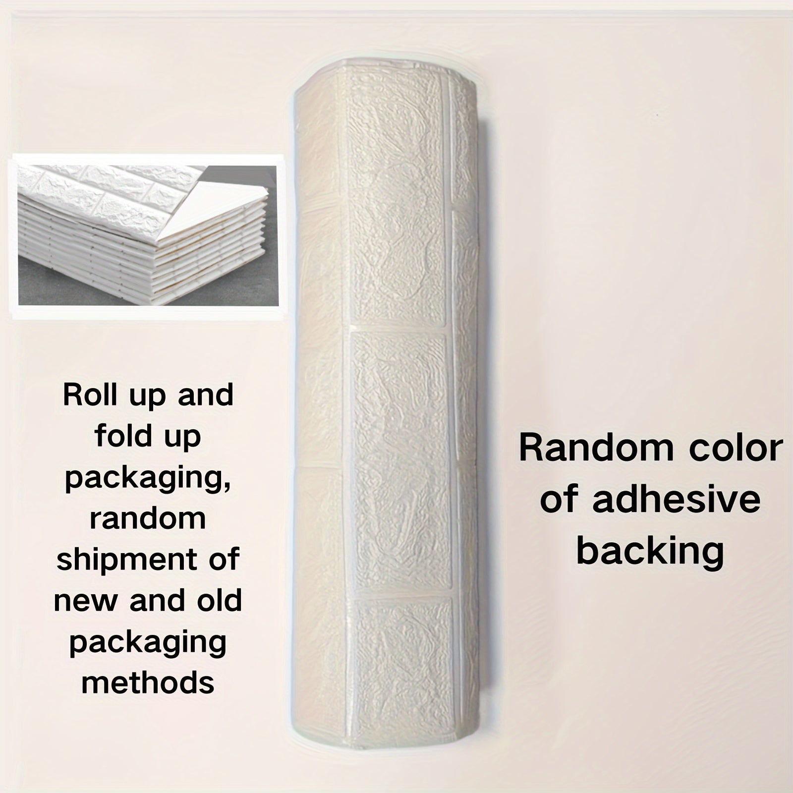 Foam Brick Wallpaper Sticker Self-Adhesive Waterproof 50cm x 5m Indoor Decor