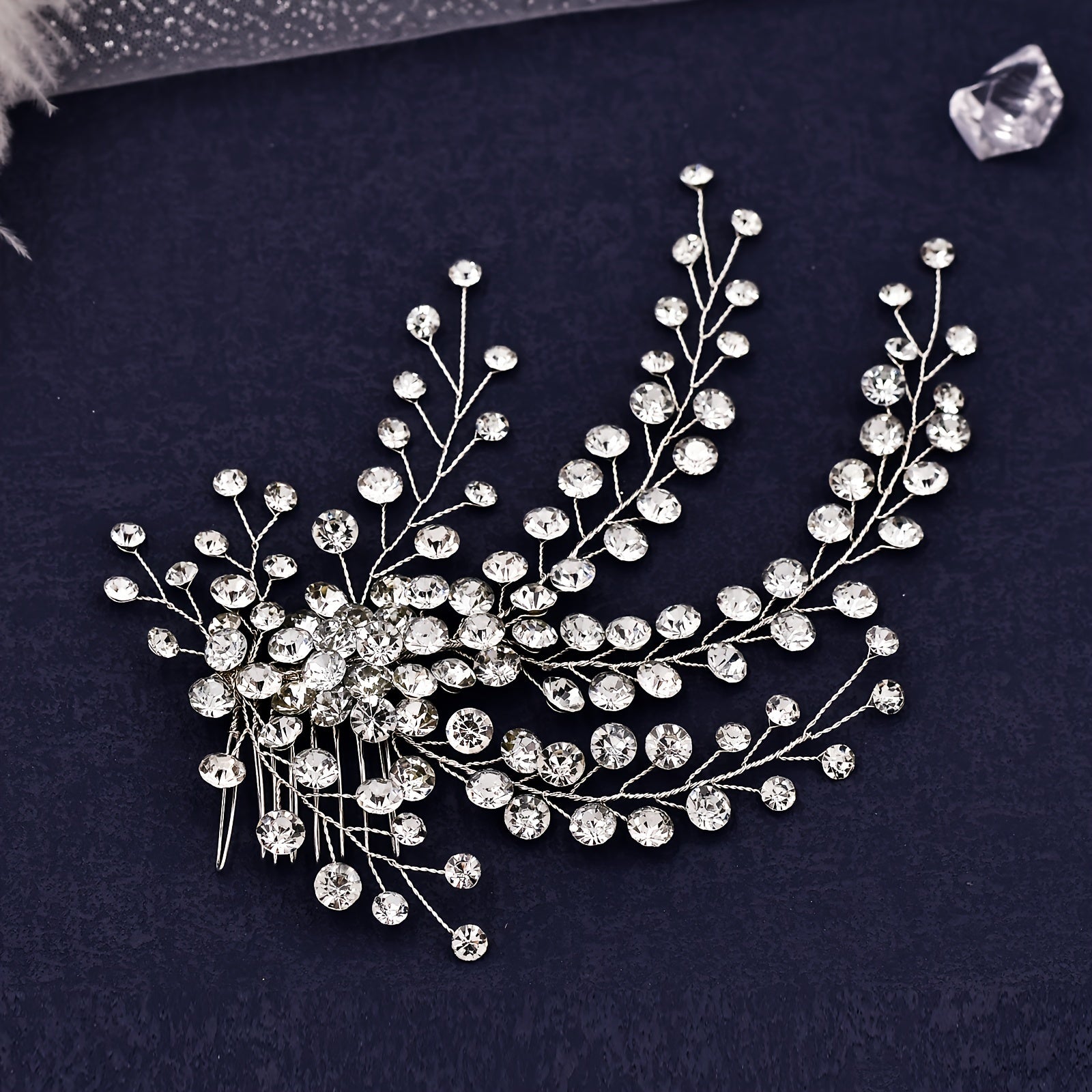 Elegant Rhinestone Bridal Hairpin Comb Light Luxury Wedding Hair Accessory
