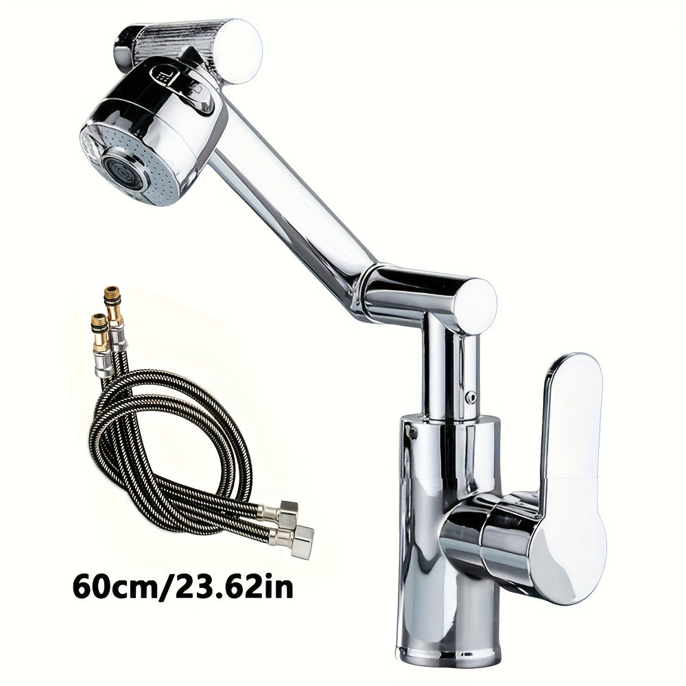 Modern Robotic Arm Kitchen Faucet with 360° Adjustable Spout Single Hole Deck Mount Water Diverter Eco-Friendly Finish