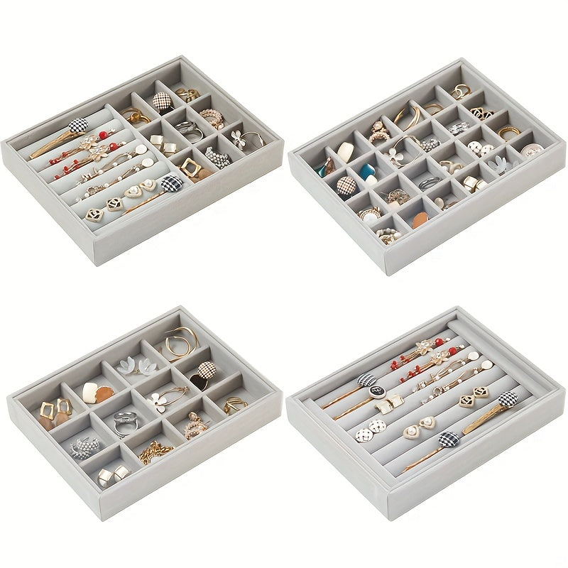 Jewelry Storage Box with Compartments for Rings Earrings Bracelets Necklaces and Watches 28.5cm x 20.5cm