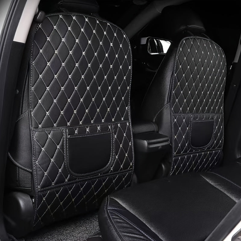 Car Seat Protector with Kick Mat and Storage Bag Child Safety Cushion Scratch-Resistant Back Seat Cover