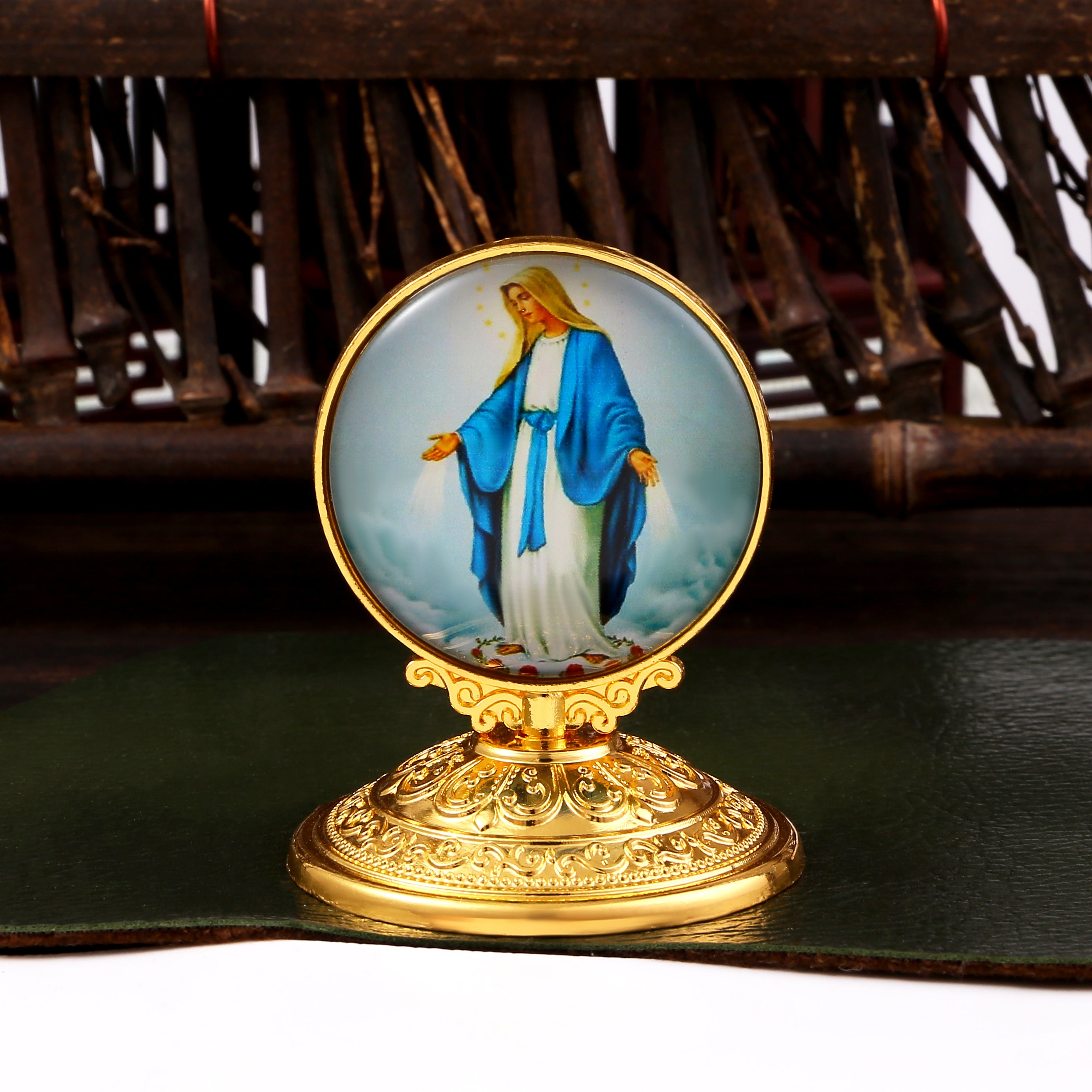 Religious Decor Virgin Mary Figurine Antique Church Zinc Alloy Home Ornament