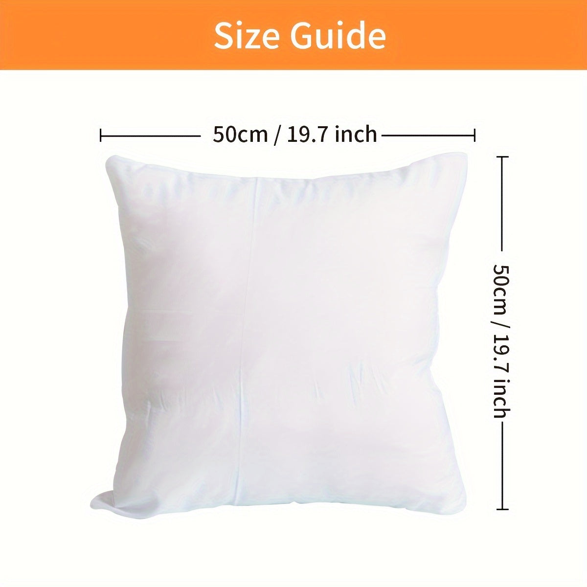 White Polyester Fabric Square Pillow Insert Filled with Soft Fluffy 3D Fiber for Home Decor