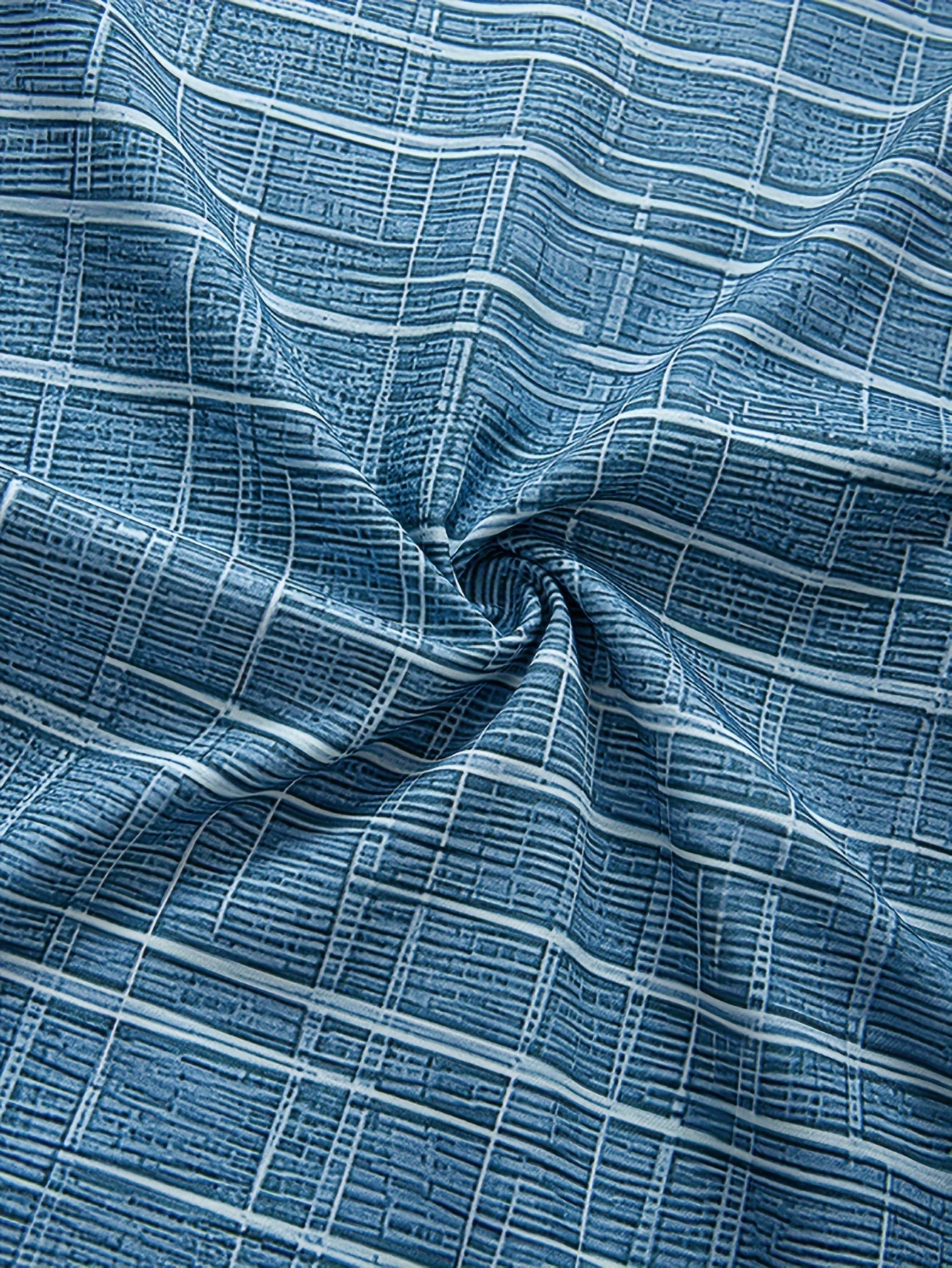 Katta o'lchamdagi erkaklar uchun vintage geometrik naqshli ko'ylak, tugmachali cho'ntaklar bilan, nafas oladigan polyesterdan tayyorlangan, mashinada yuvish mumkin.