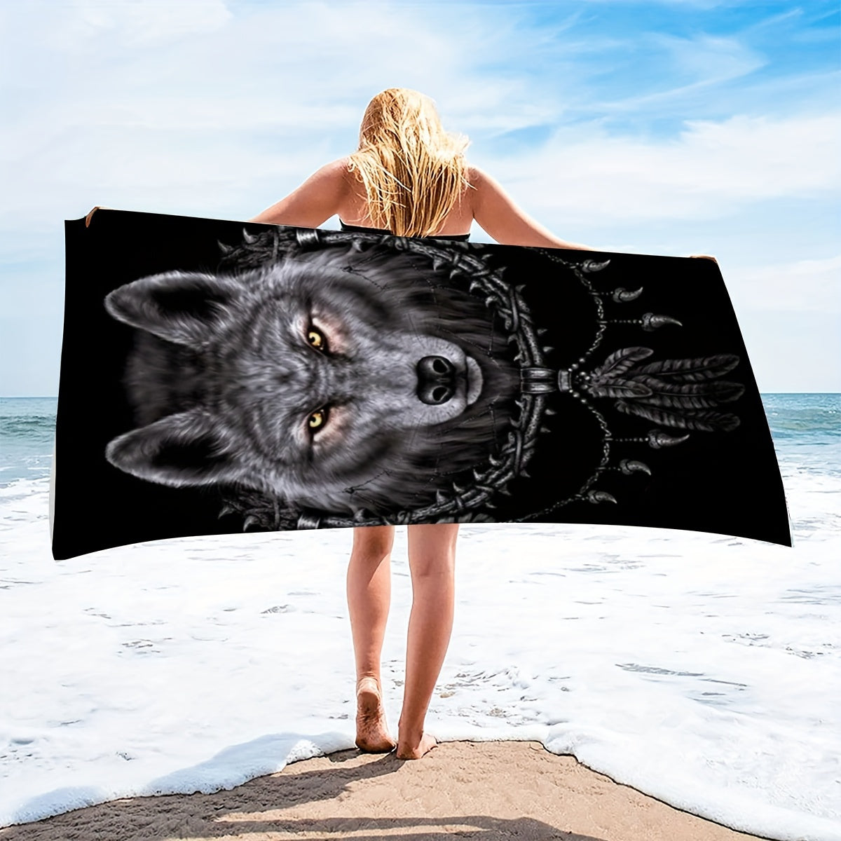 Beach Towel 139.7 cm Ultrafine Fiber Highly Absorbent for Yoga Swimming Camping