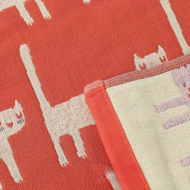 Cartoon Cat Cotton Bath Towels in Various Sizes for Bathroom and Christmas Gifts