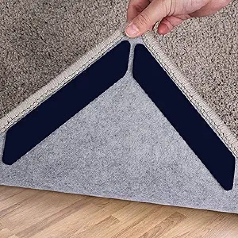 12 Pack Reusable Non-Slip Rug Gripper Pads for Hardwood Floors