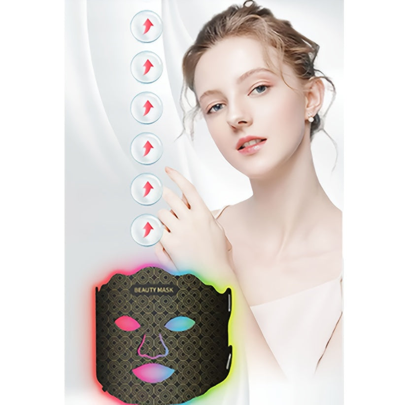 Портативное устройство для ухода за лицом с 7-цветовой светотерапией и ремешком