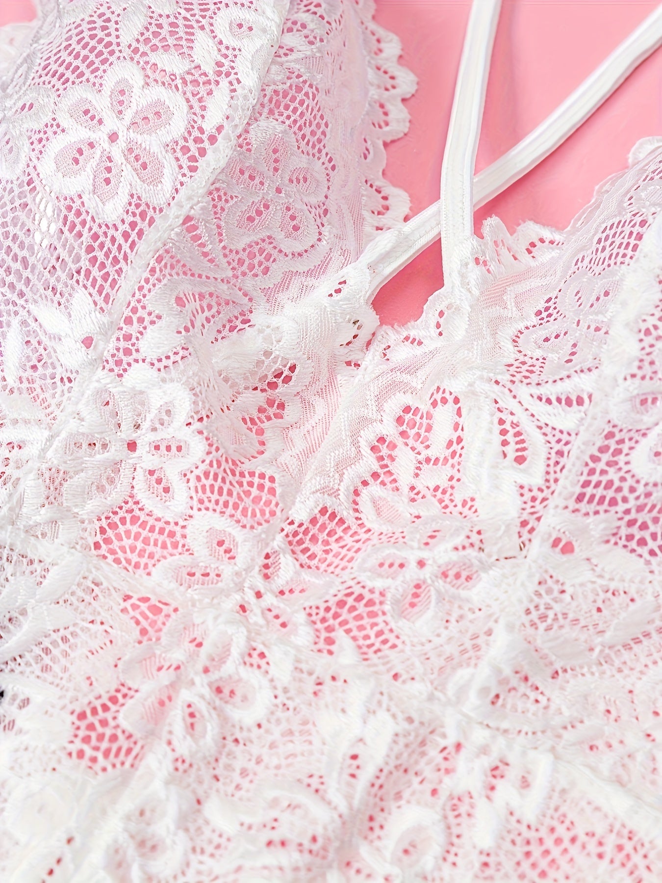 Body de encaje para mujer, body de encaje con entrepierna abierta, lencería para coquetear