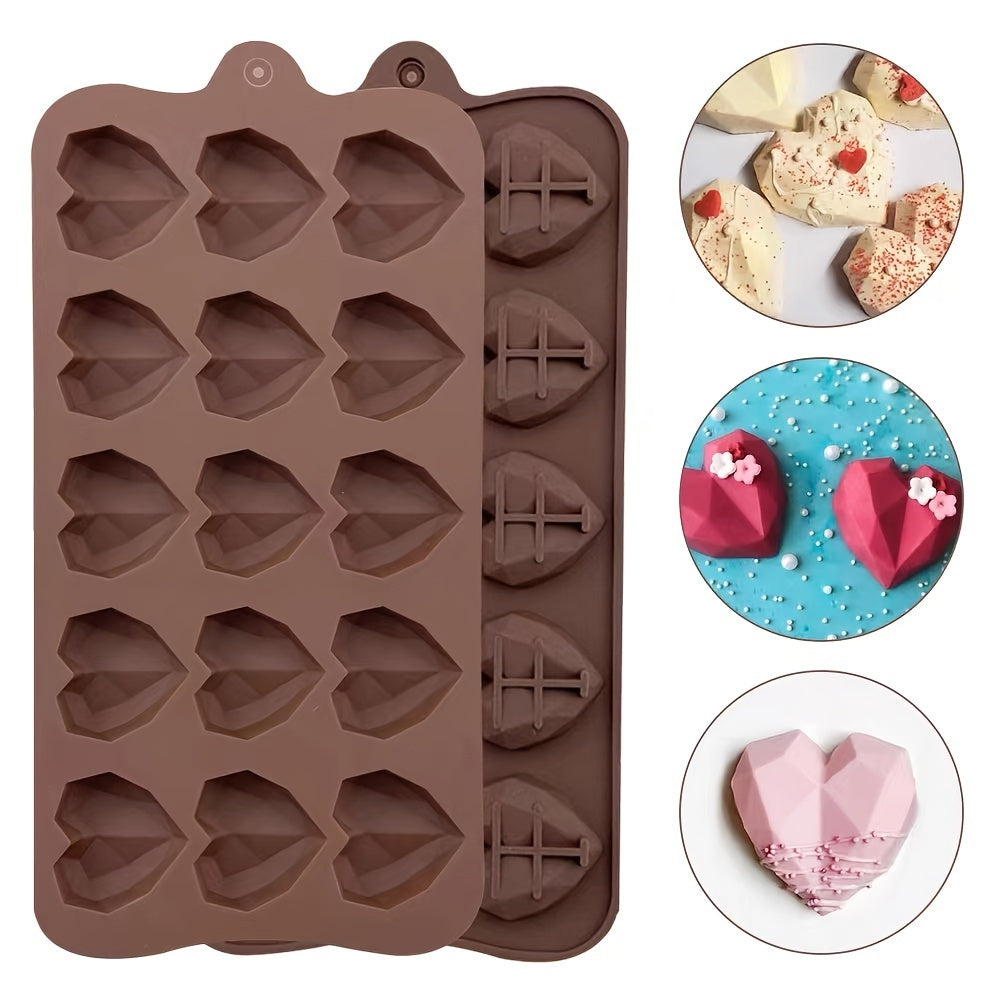Heart Shaped Chocolate Mold 3D Silicone for Candy Pudding Baking Valentine