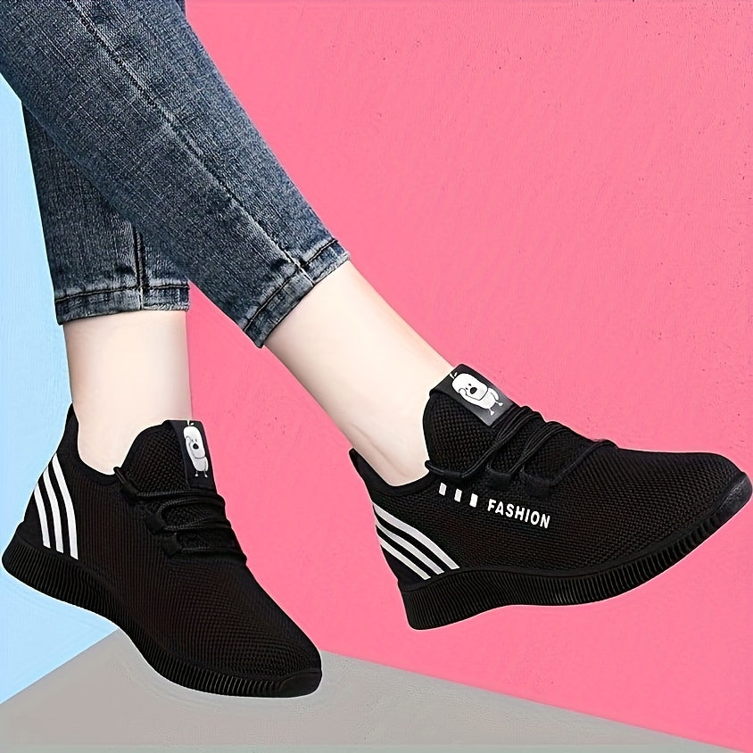 Women's Knitted Running Shoes Breathable Low Top Sneakers Casual Trainers