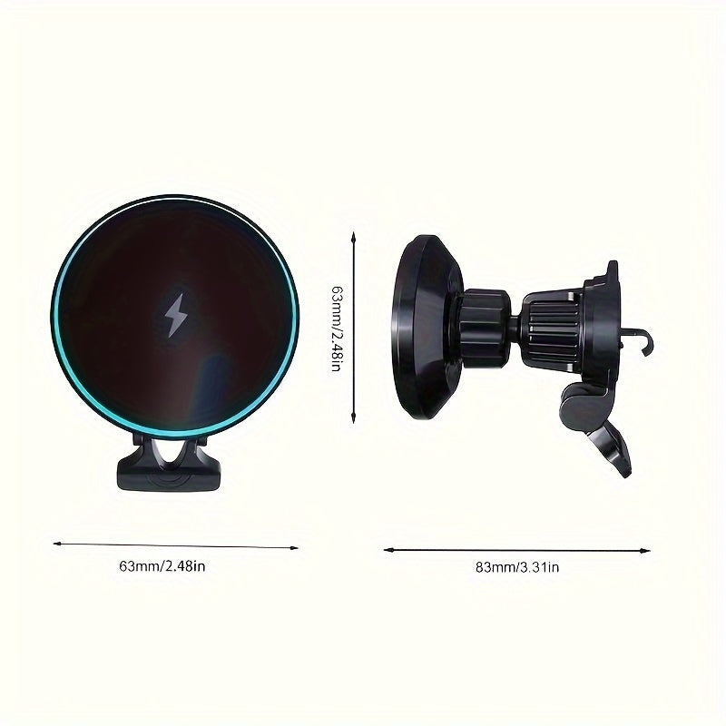 Magnetic Car Mount Charger Wireless USB-C Fast Charging for Phones