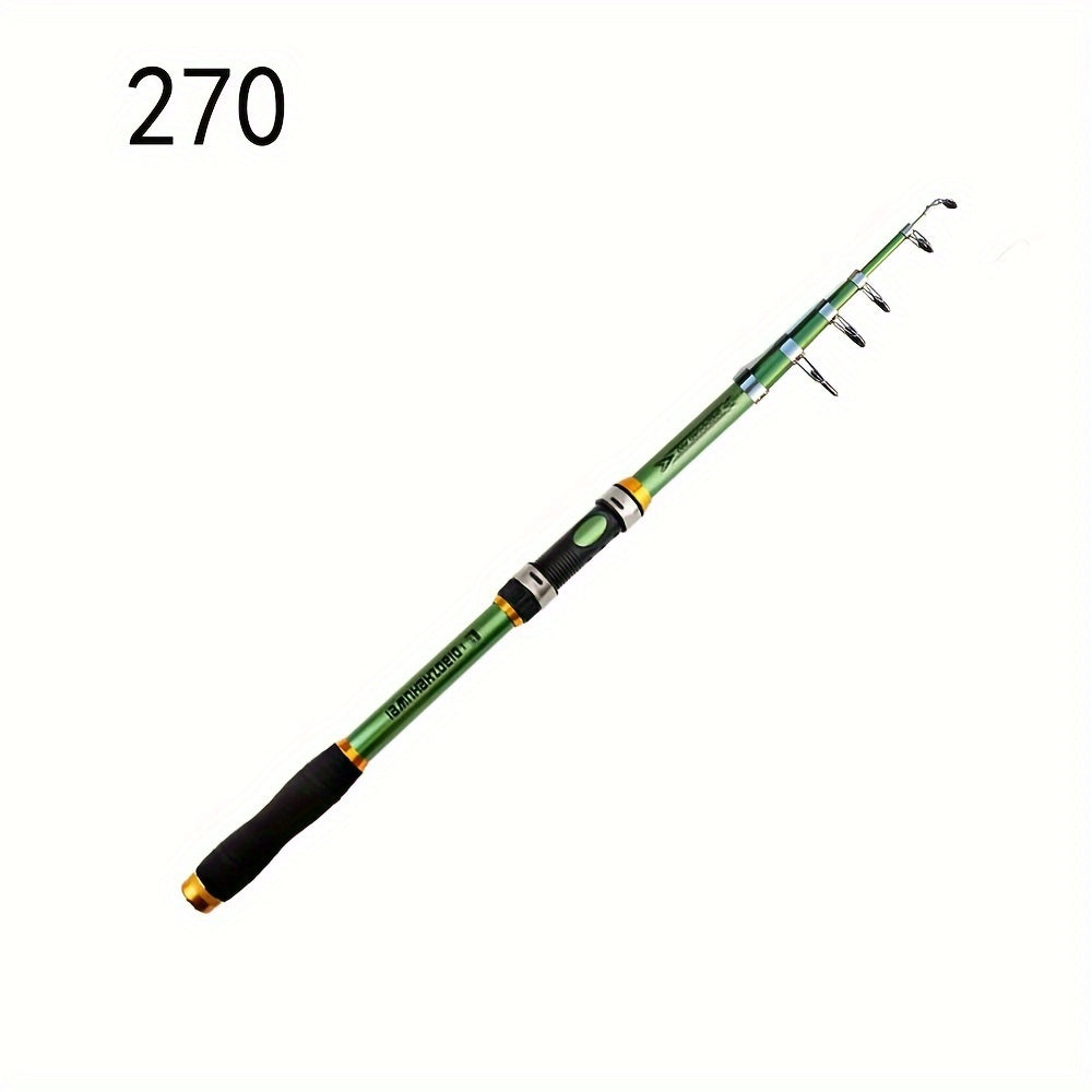 Telescopic Carbon Fiber Fishing Rod 30-70cm Extendable with Foam Handle and Ceramic Reel Seat