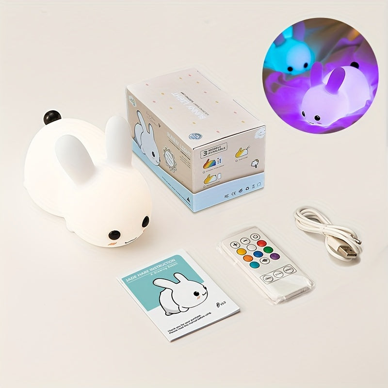 Silicone Night Light with USB Charging Remote Control Dimmable Touch LED for Kids and Bedroom
