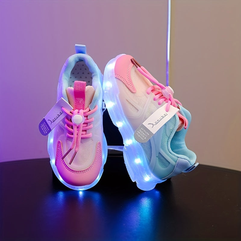 Guanlan USB orqali zaryadlanadigan LED krossovkalar, bolalar uchun rang o'zgartiruvchi pufak taglik bilan. Tunda ko'rinish va uslub uchun ideal.