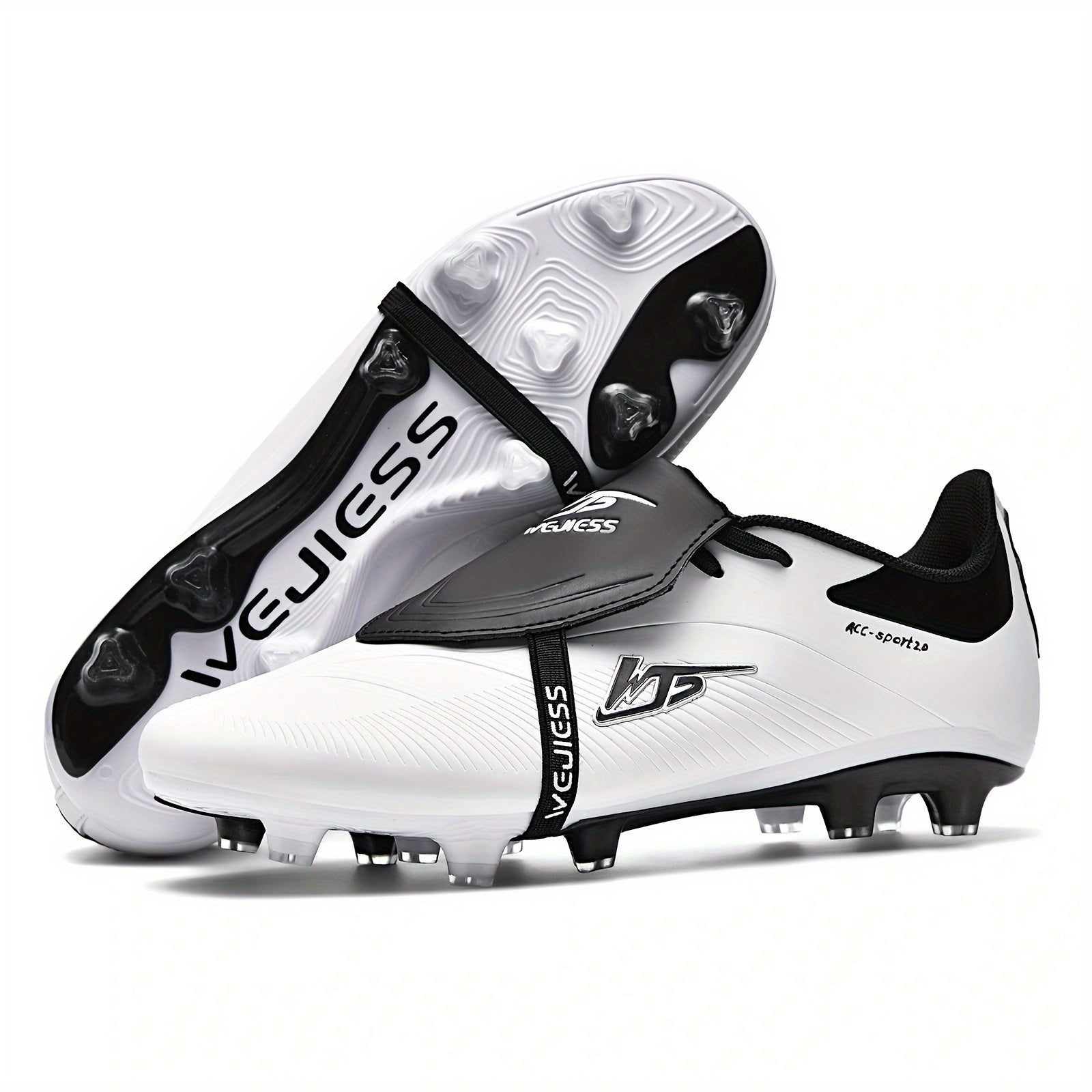 Мужские черно-белые высокие футбольные бутсы с противоскользящими шипами, дышащие, легкие