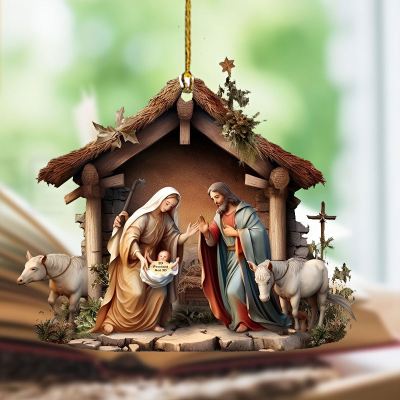 7 Christmas Scenes Wooden Yard Decor, Easy to Install, Family and Holiday Gift