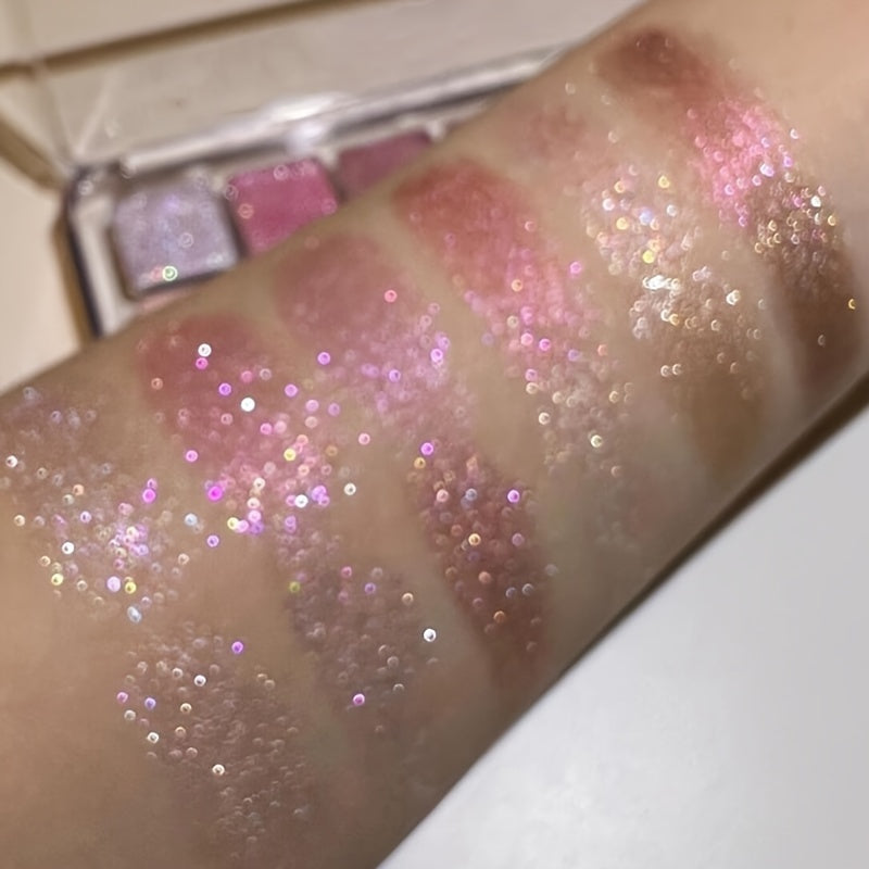 Женская палетка теней для глаз с блестками, 12 цветов, розовый, белый, красный, набор для макияжа