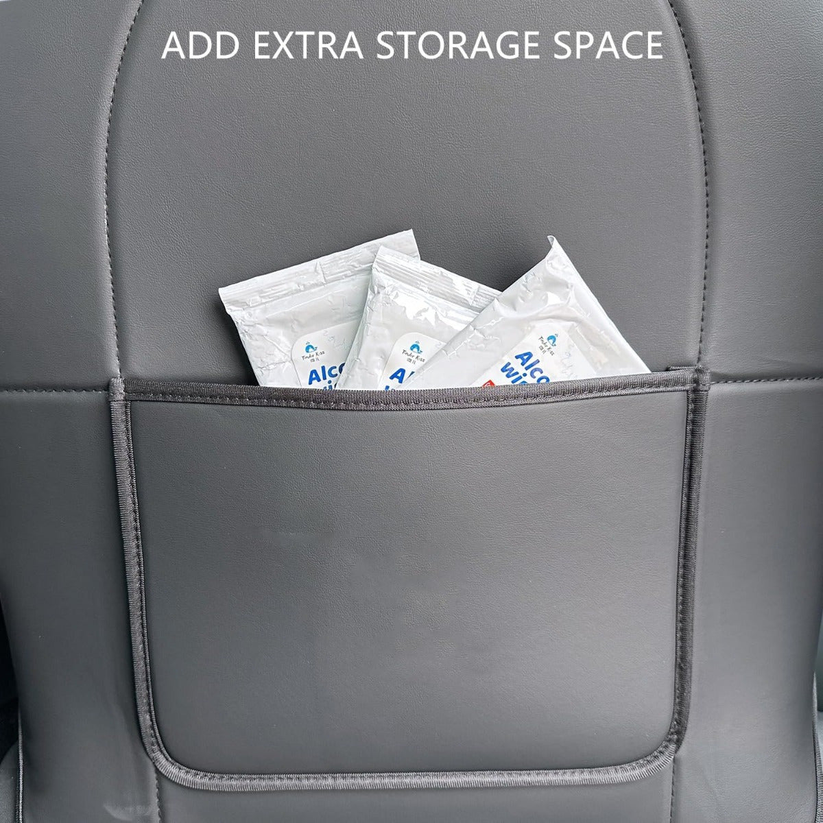 2pcs Back Seat Protectors for Tesla Model 3 Y PU Leather Kick Mats Storage