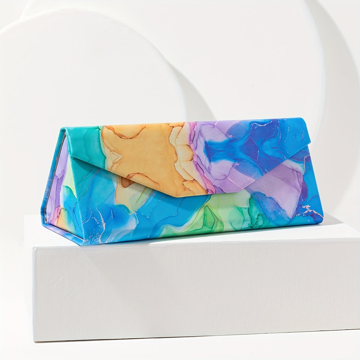 Estuche plegable para gafas de sol con estampado, protector portátil y duradero para gafas