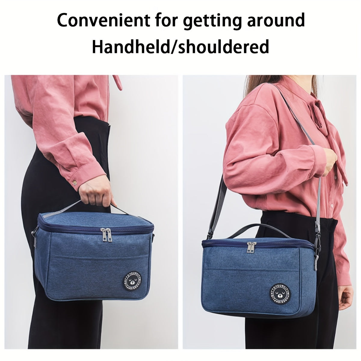 Bolsa de almuerzo aislada y a prueba de fugas de gran capacidad con diseño de animales para oficina y viajes