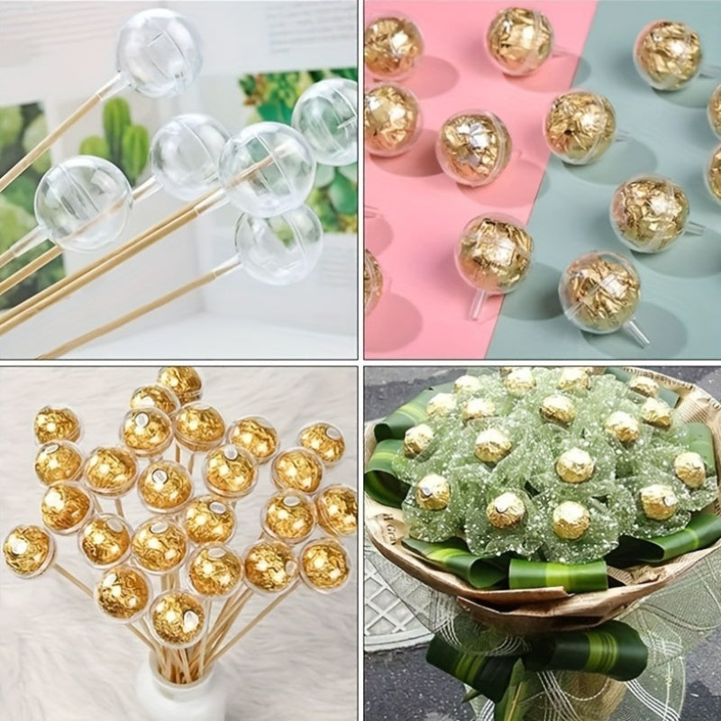 Acrylic Flower Cups with Transparent Lids Set of 20 for DIY Bouquet Packaging and Gifts