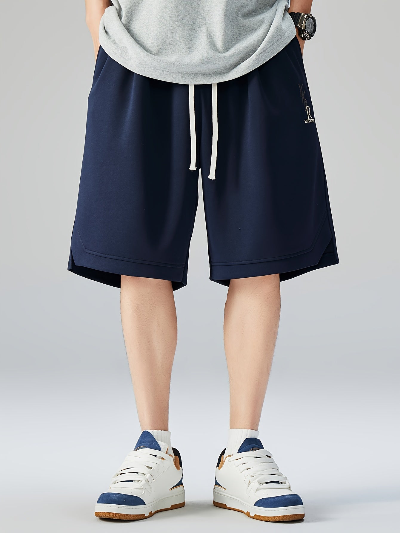 Мужские шорты большого размера в повседневном стиле с геометрическим узором, вязаный из полиэстера, свободный крой, летние мероприятия