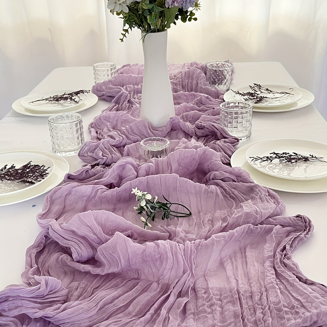 Camino de mesa de gasa de gasa para bodas, fiestas y decoración del hogar