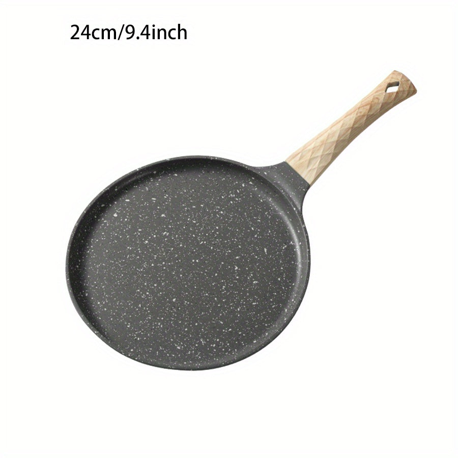 10-Inch Nonstick Crepe Pan with Swiss Granite Coating Aluminum Pancake Skillet Stay-Cool Handle Induction Compatible
