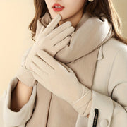 Short Cross Cuff Gloves for Autumn and Winter Touchscreen Warm Windproof