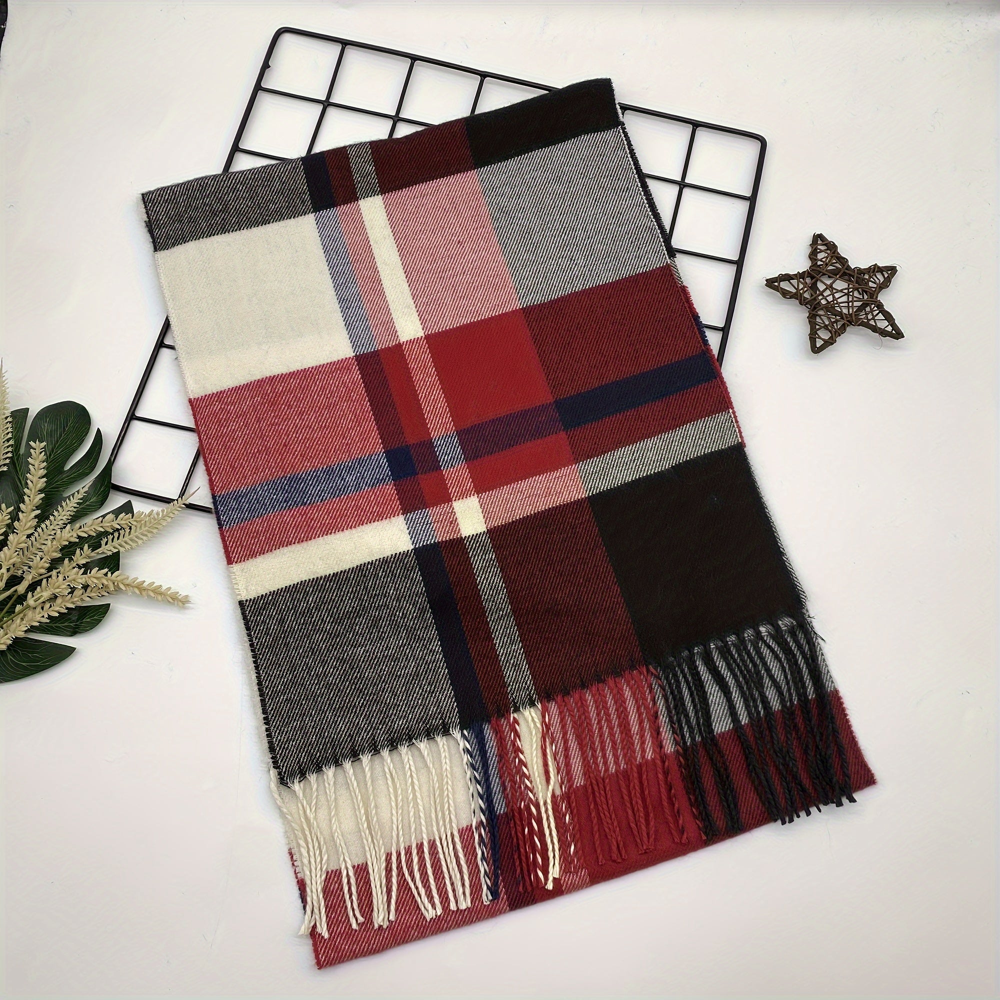 Plaid Scarf for Men and Women Warm Fall Winter Accessory
