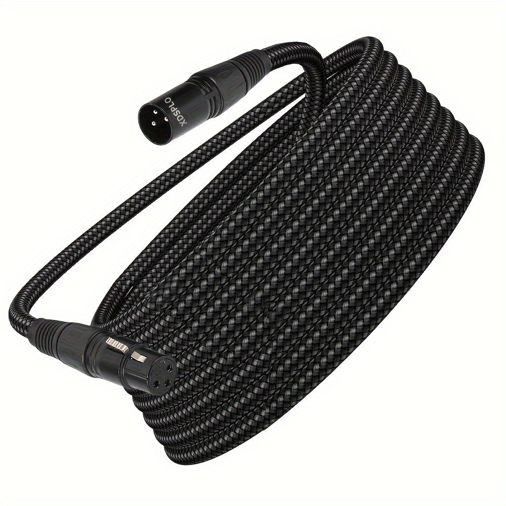 High-Fidelity XLR Male to Female Microphone Cable Nylon Braided Copper Core 3-Pin