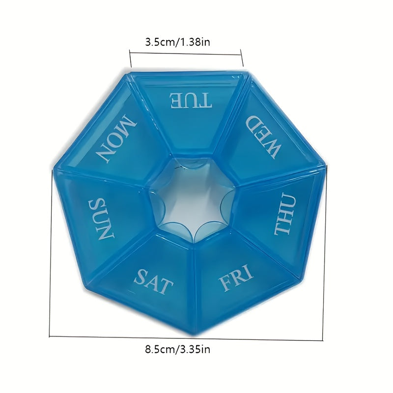 Uniseks portativ Rangli kamonli tabletkalar qutisi 7-tarmoqli qalinlashtirilgan dori tashkilotchisi