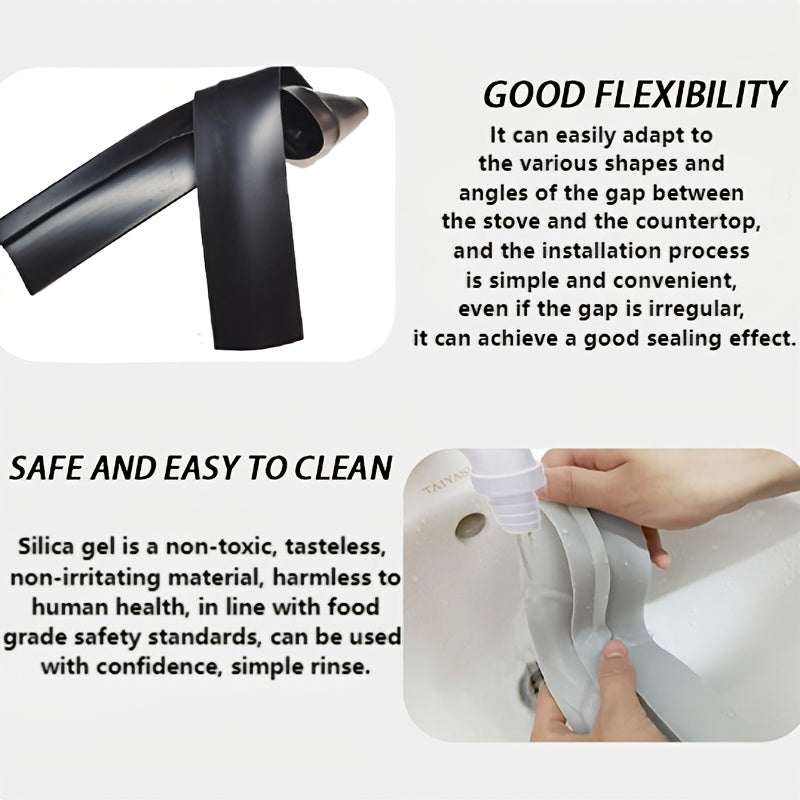 Tijorat darajasidagi silikon oshxona stoli bo'shliq lentasi, suvga chidamli va issiqqa chidamli, kuchaytirilgan chidamlilik uchun T-turi muhriga ega. Tijorat oshxonalariga juda mos keladi.