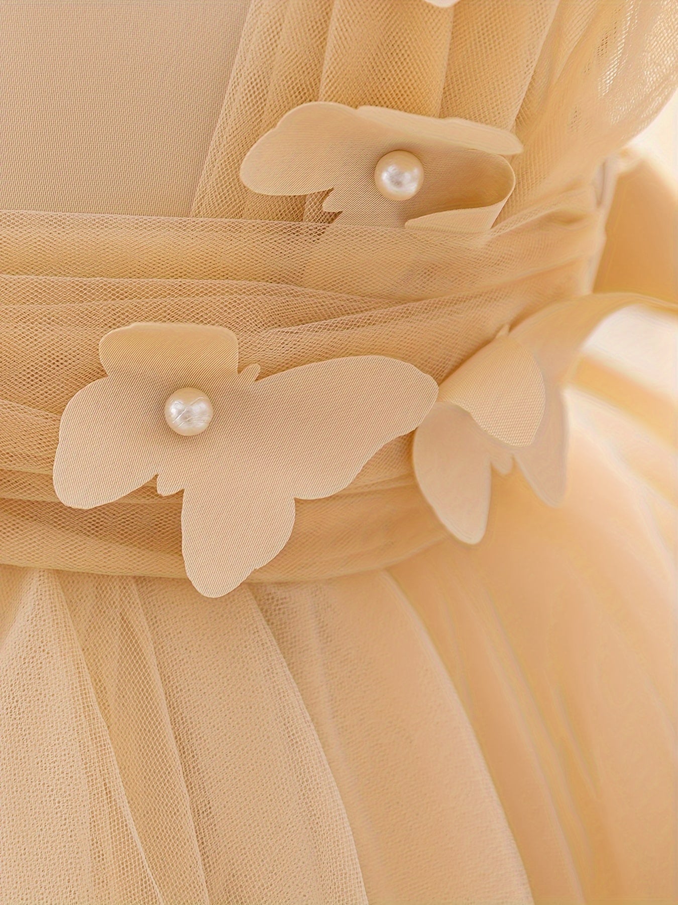 Girls Tulle A-Line Dress for Parties Weddings Birthdays and Events Knee Length Pleated Solid