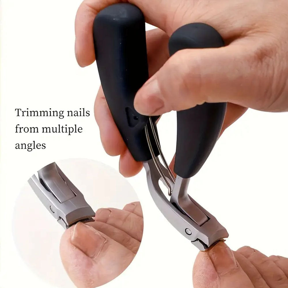 4-Piece Heavy-Duty Toenail Clippers Set for Elderly Men Professionals Stainless Steel Curved