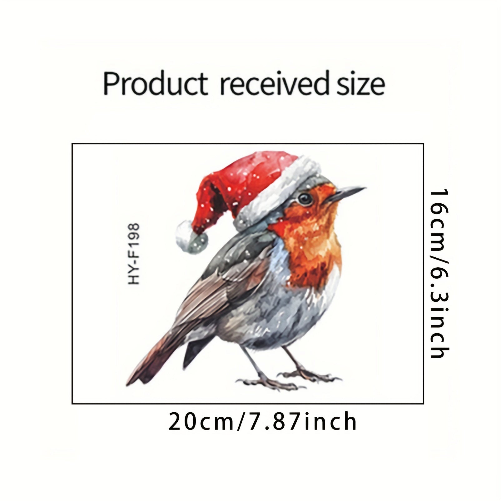 Christmas Santa Hat Bird Window Cling Easy to Install Featherless Decor