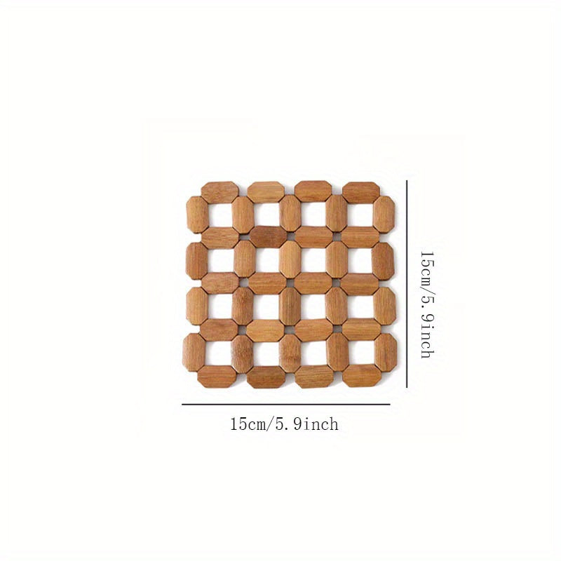 Bamboo Pot Holder Heat-Resistant Table Protector for Kitchen Dining