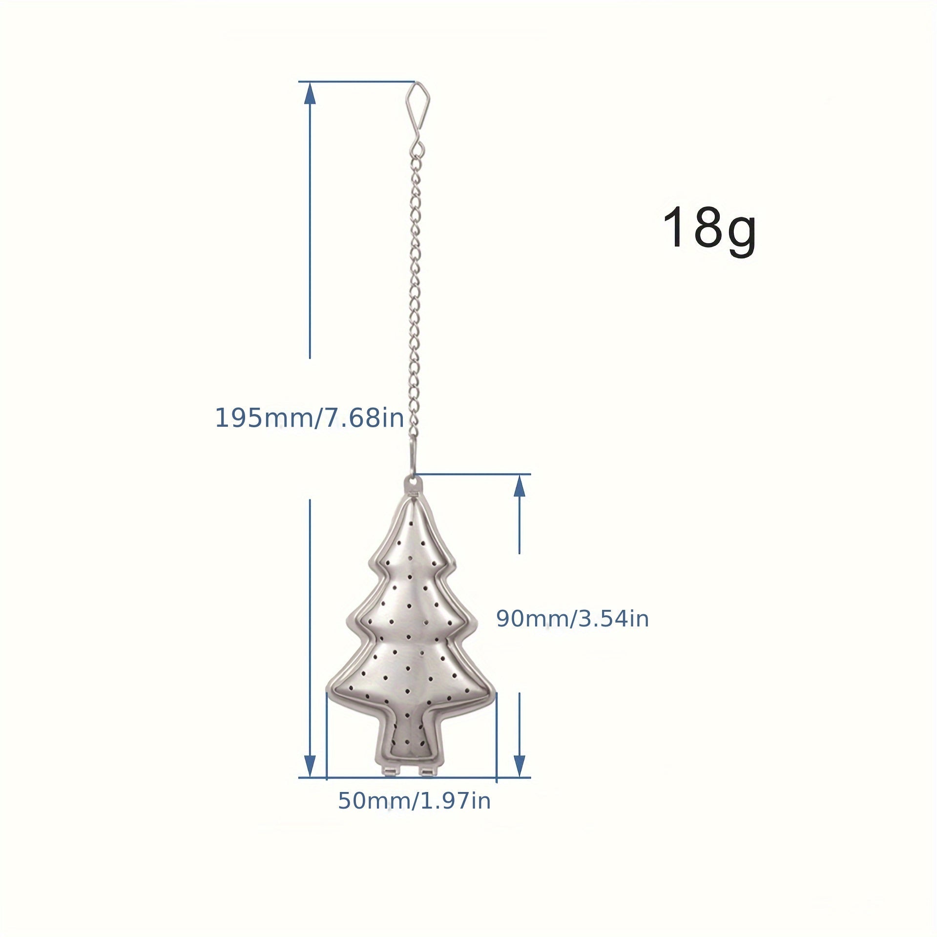 Stainless Steel Christmas Tree Tea Infuser with Chain, Durable Mesh Strainer for Loose Leaf Tea