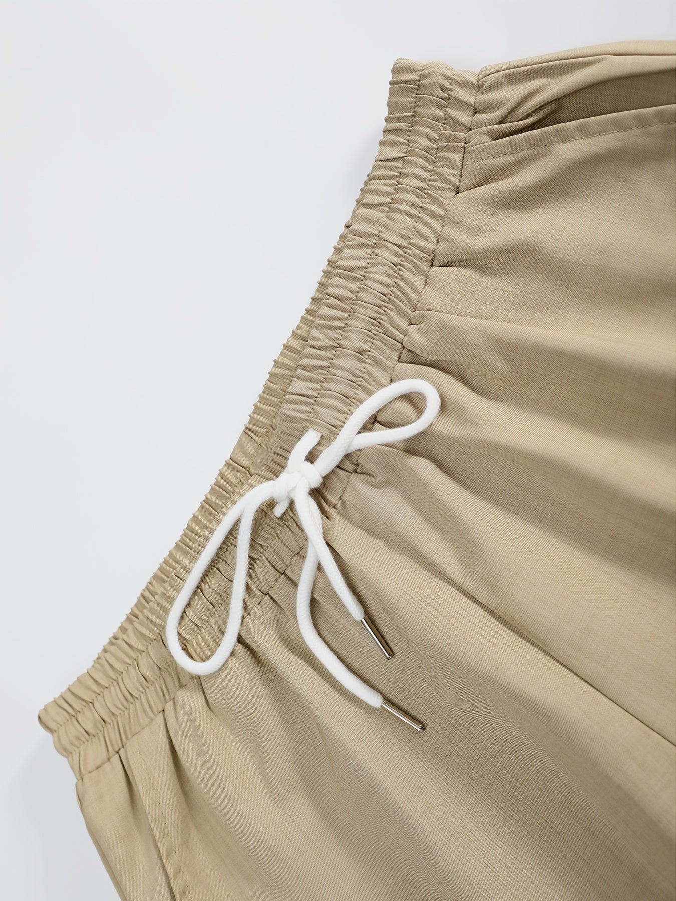 Casual Short-Sleeve Shirt and Long Pants Outfit Polyester Solid Color All-Season