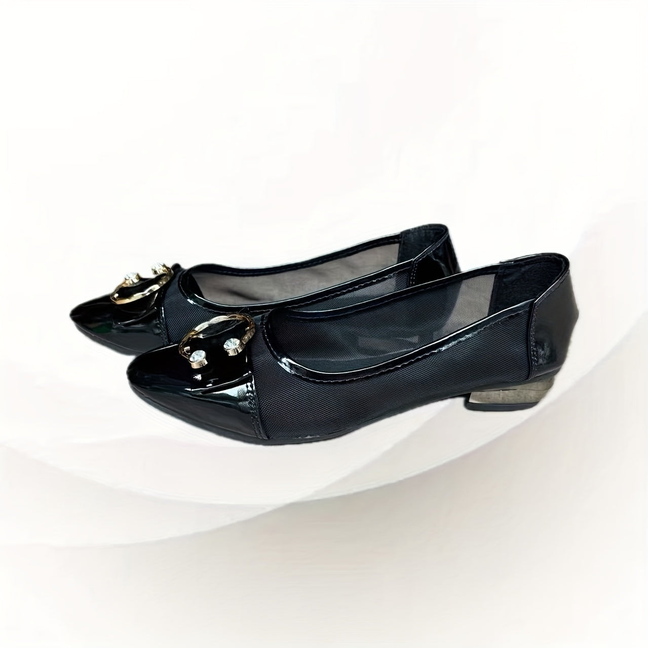 Women's Spring and Autumn Mesh Hollow Thick Heel Shoes