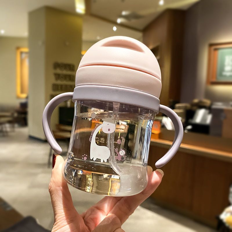 Vaso para niños a prueba de fugas e irrompible con pajilla y asa ant ahogo
