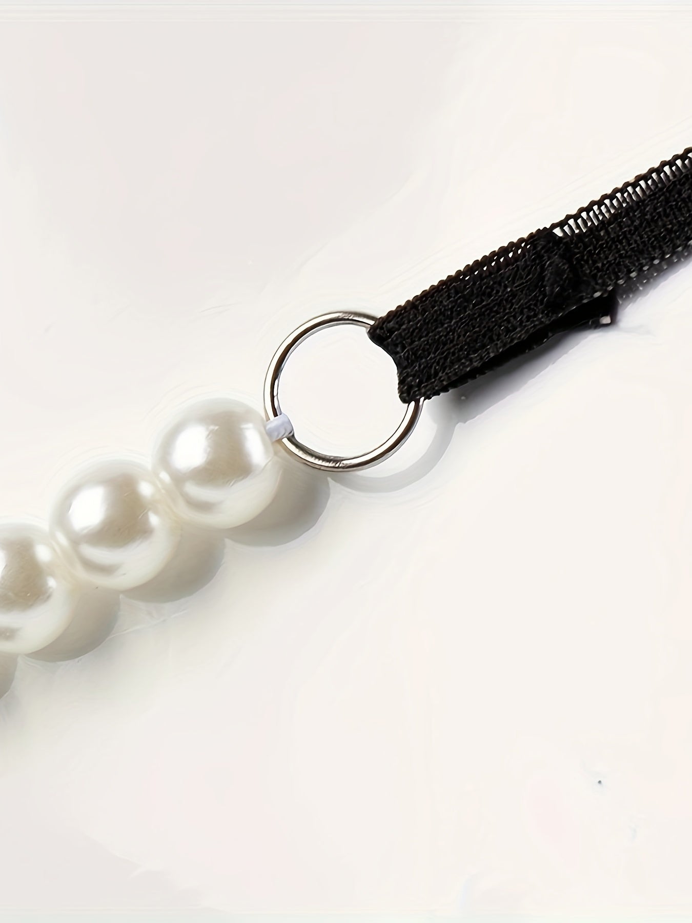 Women's Lingerie Set Includes Pearl Thong Stockings and Lace Eye Mask