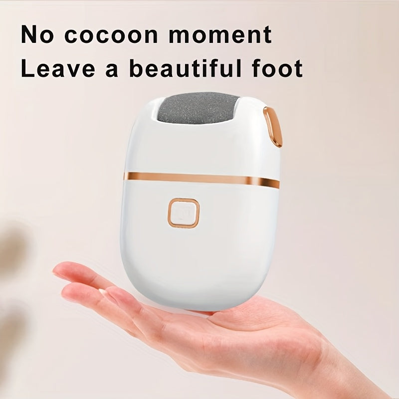 1 шт. MIGUAN Перезаряжаемый электрический ножной шлифовальный станок для гладкой искусственной кожи - зарядка через USB, 3 насадки, дизайн белый и розовое золото, аккумулятор 500 мАч, для педикюра дома, инструмент для сглаживания кожи.