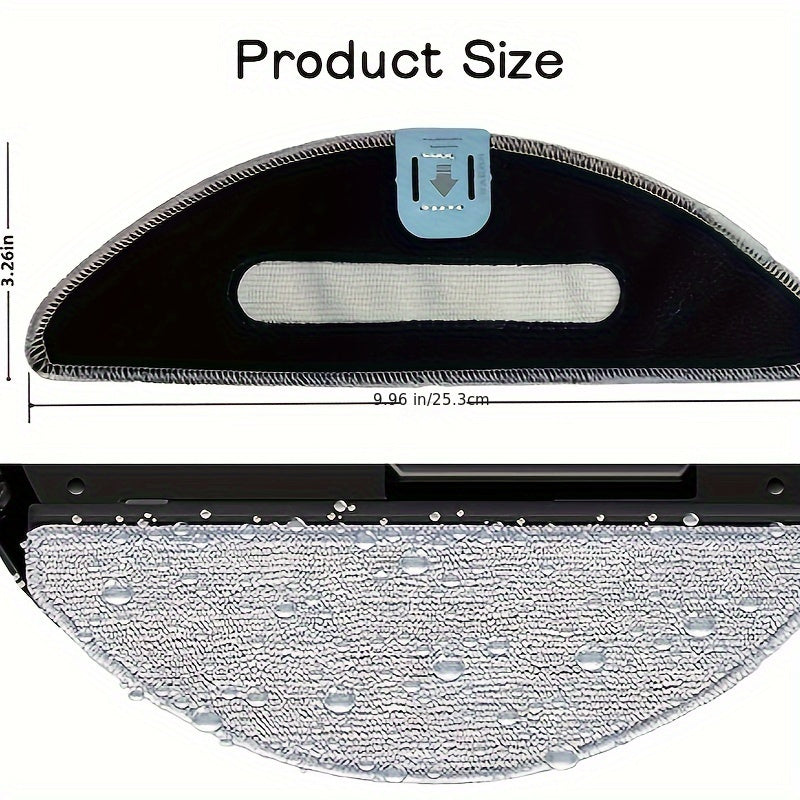 Set of 4 Washable Microfiber Mop Pads for Robot Vacuum Cleaner, Reusable Ultrafine Fiber Floor Cleaning Pads