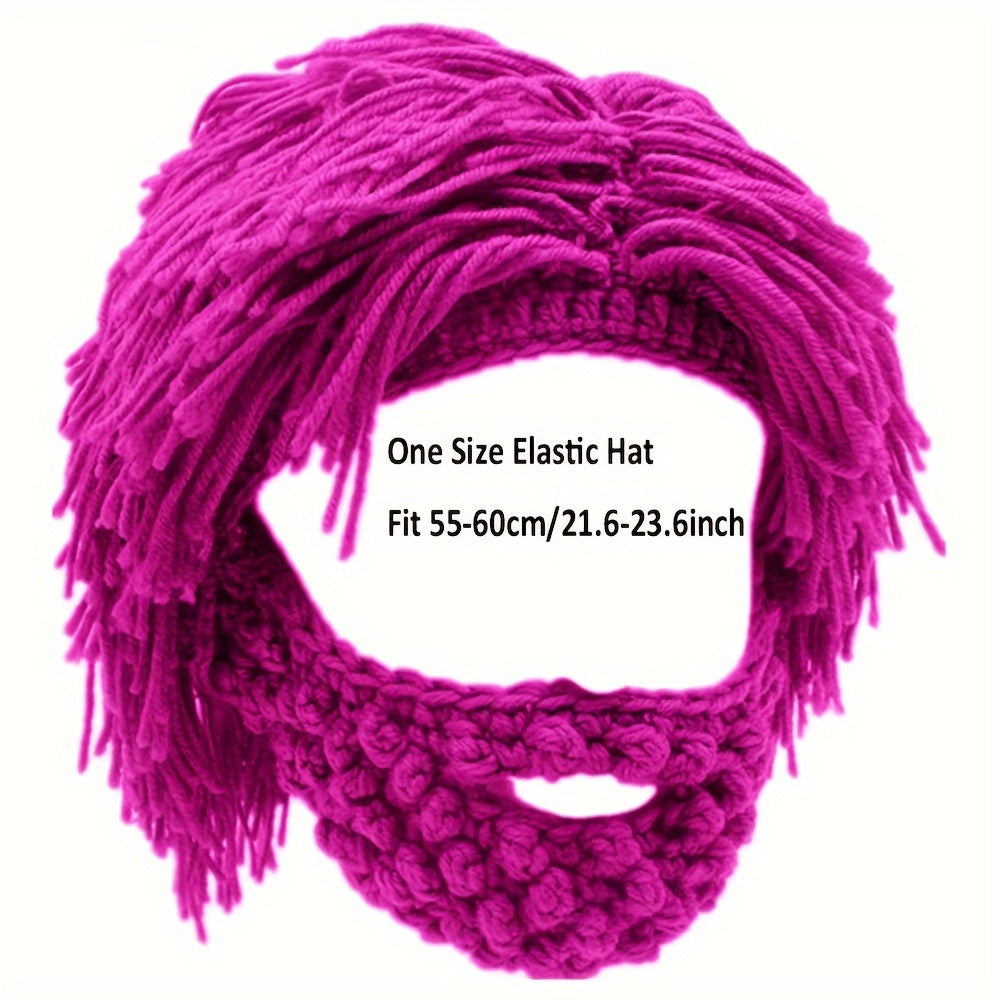 Получите ультимативный панк-стиль с этой шапкой, в комплекте с прикрепленным прямым париком и вязаной бородой, идеально подходящей для веселых вечеринок, катания на лыжах и праздничных мероприятий, таких как Хэллоуин, Рождество и многое другое!