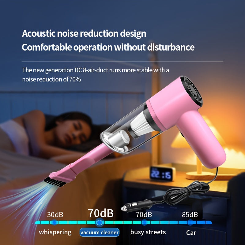 Aspiradora de mano para coche pequeña de 12V, succión para pelo de mascotas, limpiador interior