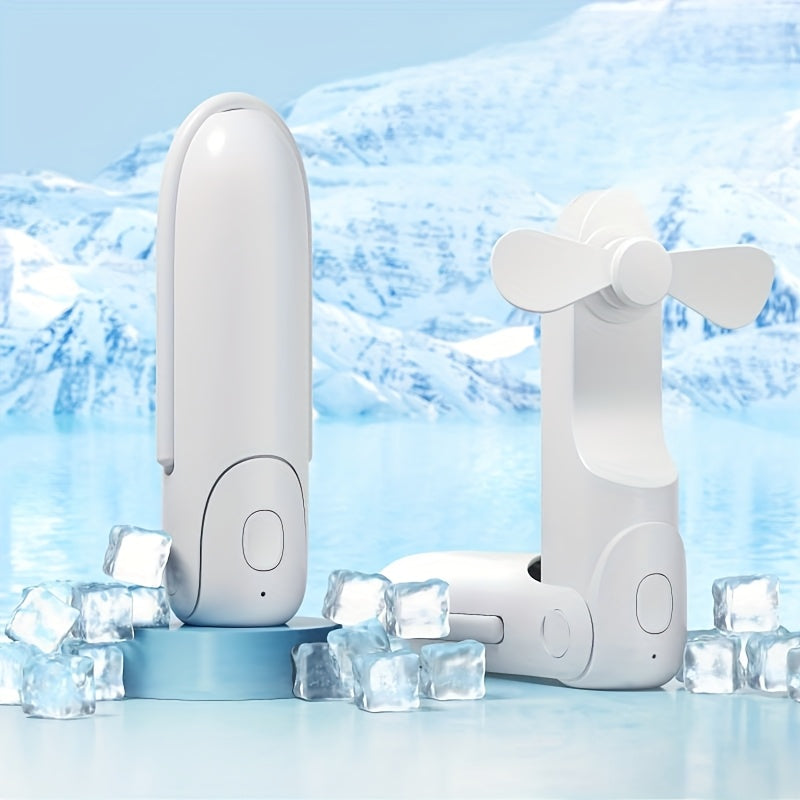 Pink Mini Portable Fan with Power Bank USB Rechargeable for Camping Travel Beach