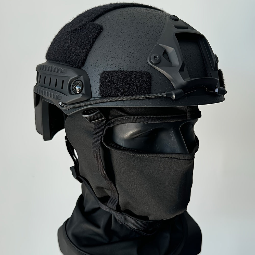 Fiberglass Tactical Helmet with Accessory Rails Adjustable Straps for Training and Adventure Gear