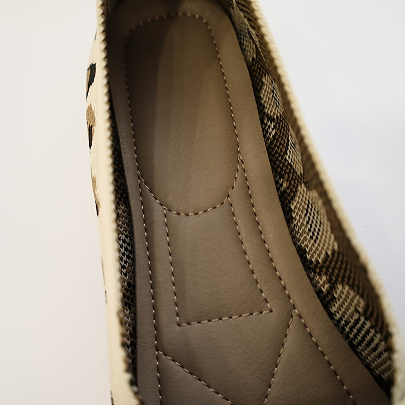 Women's Breathable Knitted Pointed Toe Flats Slip-On Ballet Shoes